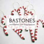 Bastones navideños con limpiapipas