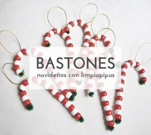 Bastones navideños con limpiapipas