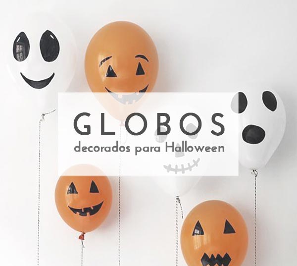 Fantasmas con con globos para decorar en Halloween