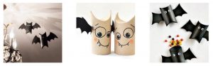 Murciélagos hechos con rollos de papel higiénico
