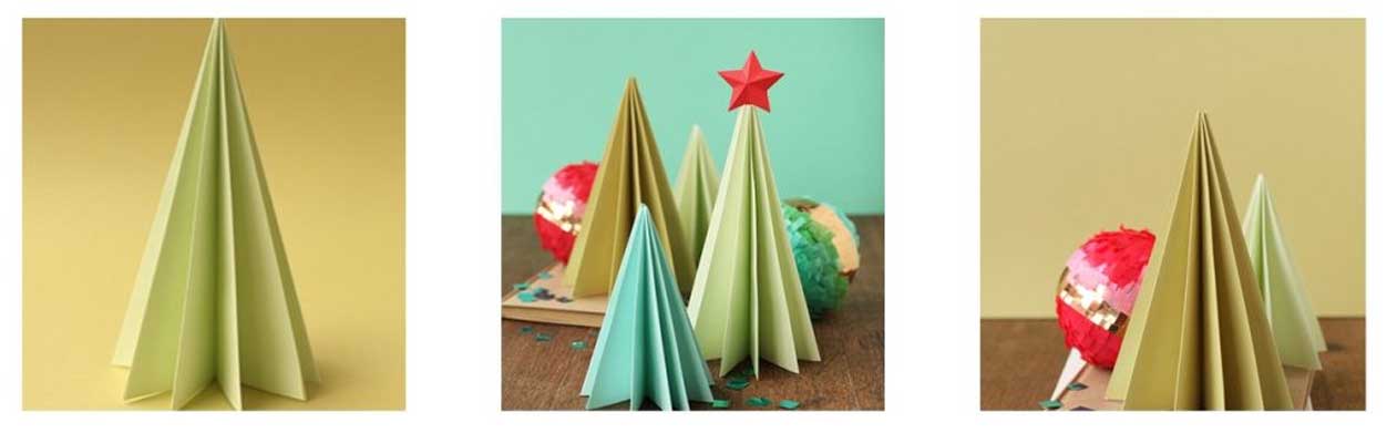 Árboles navideños de papel