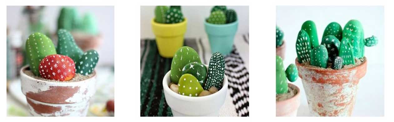 Crea originales cactus con piedras