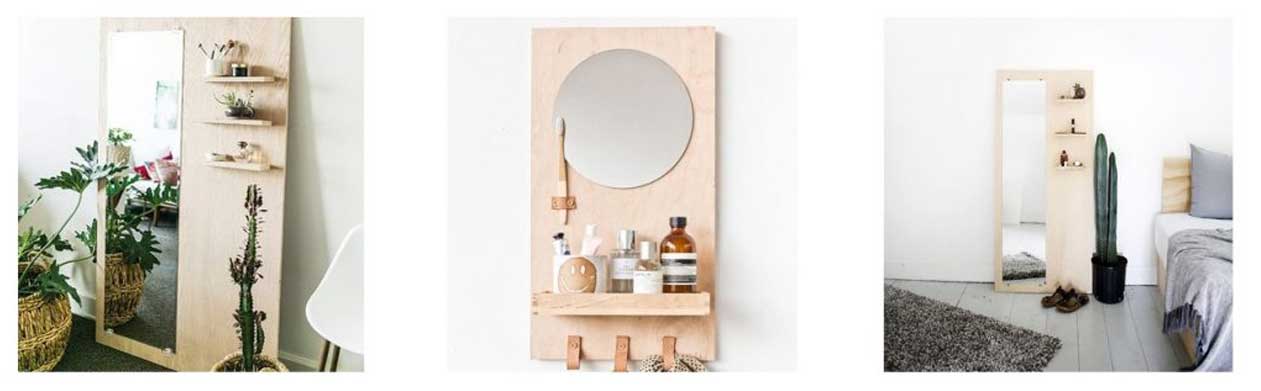 Organizador DIY con madera y un espejo